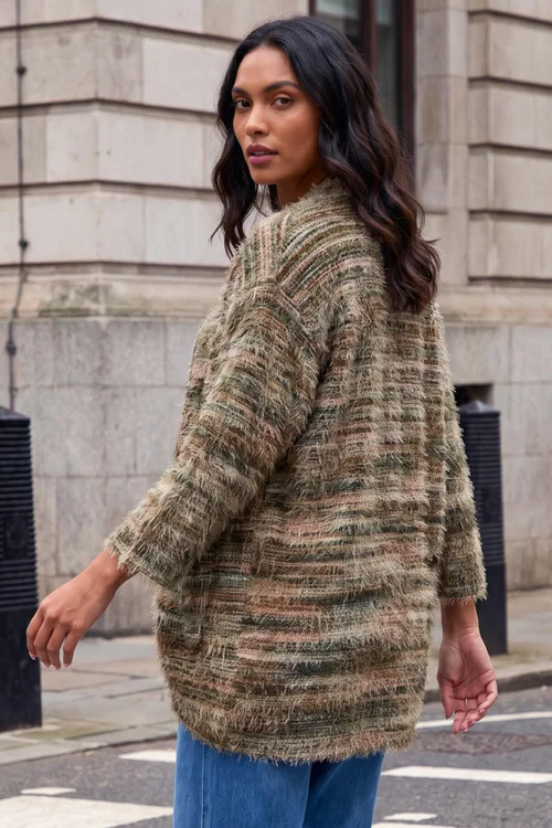 Roman Khaki Fluffy Soft Touch Cardigan - 20 Image 3