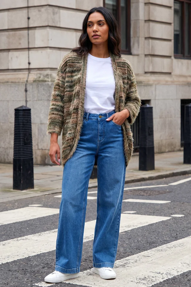 Roman Khaki Fluffy Soft Touch Cardigan