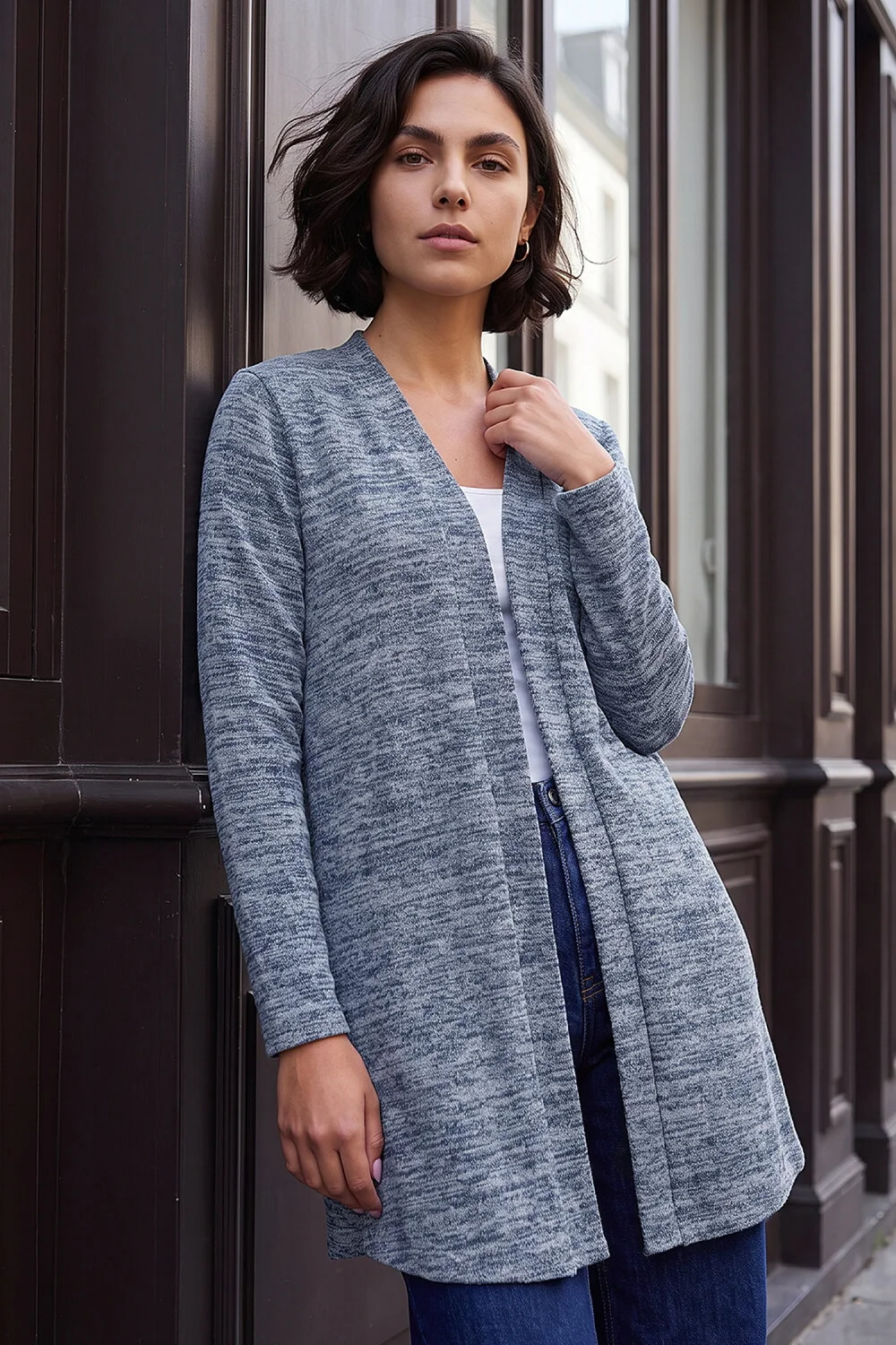 Roman Grey Longline Knit Cardigan - 16 Image 1