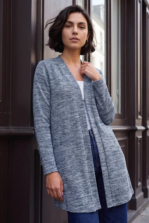 Roman Grey Longline Knit Cardigan - 16 Image 1