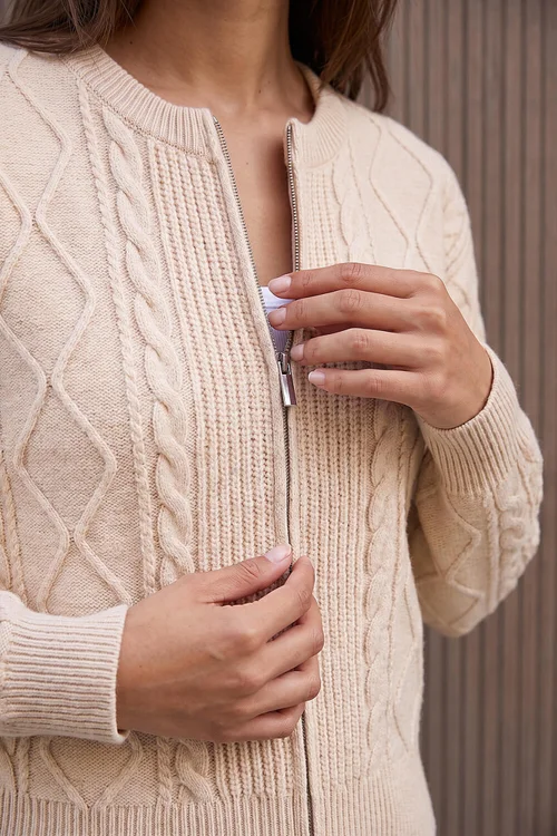 Roman Ivory Knitted Cable Bomber - 16 Image 4
