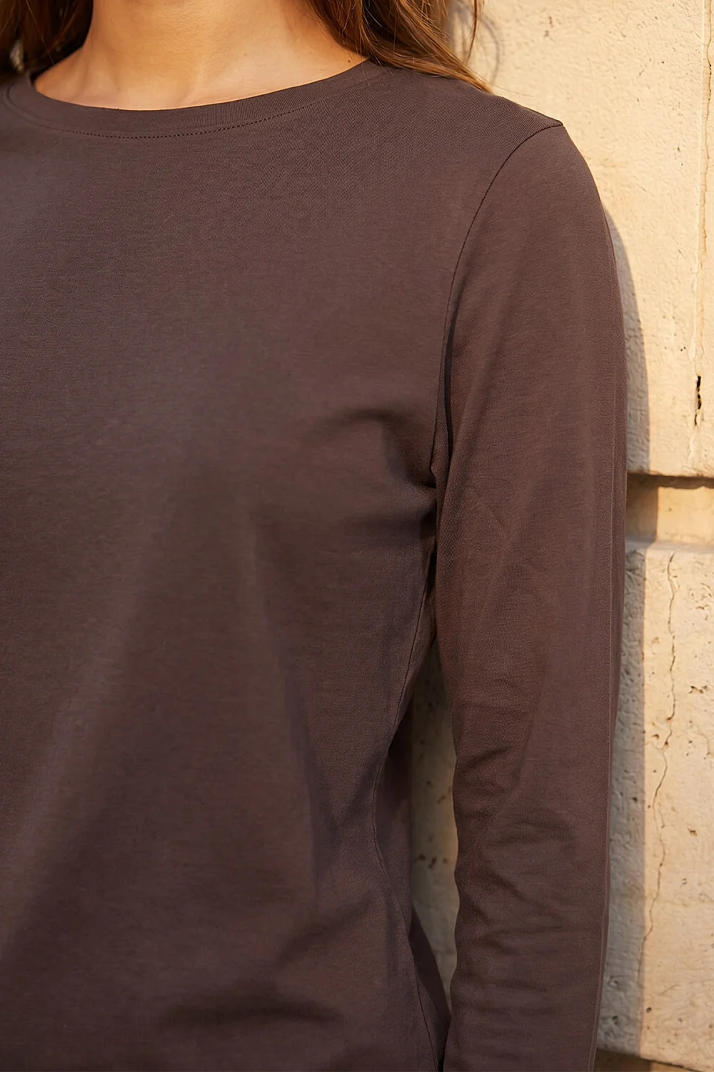 Roman Chocolate Long Sleeve Jersey Top - 14 Image 4