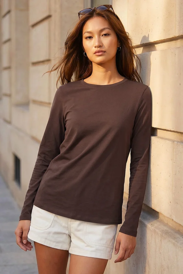 Roman Chocolate Long Sleeve Jersey Top