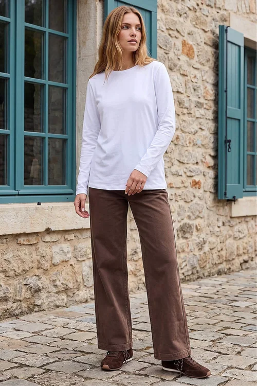 Roman White Long Sleeve Jersey Top - 20 Image 2