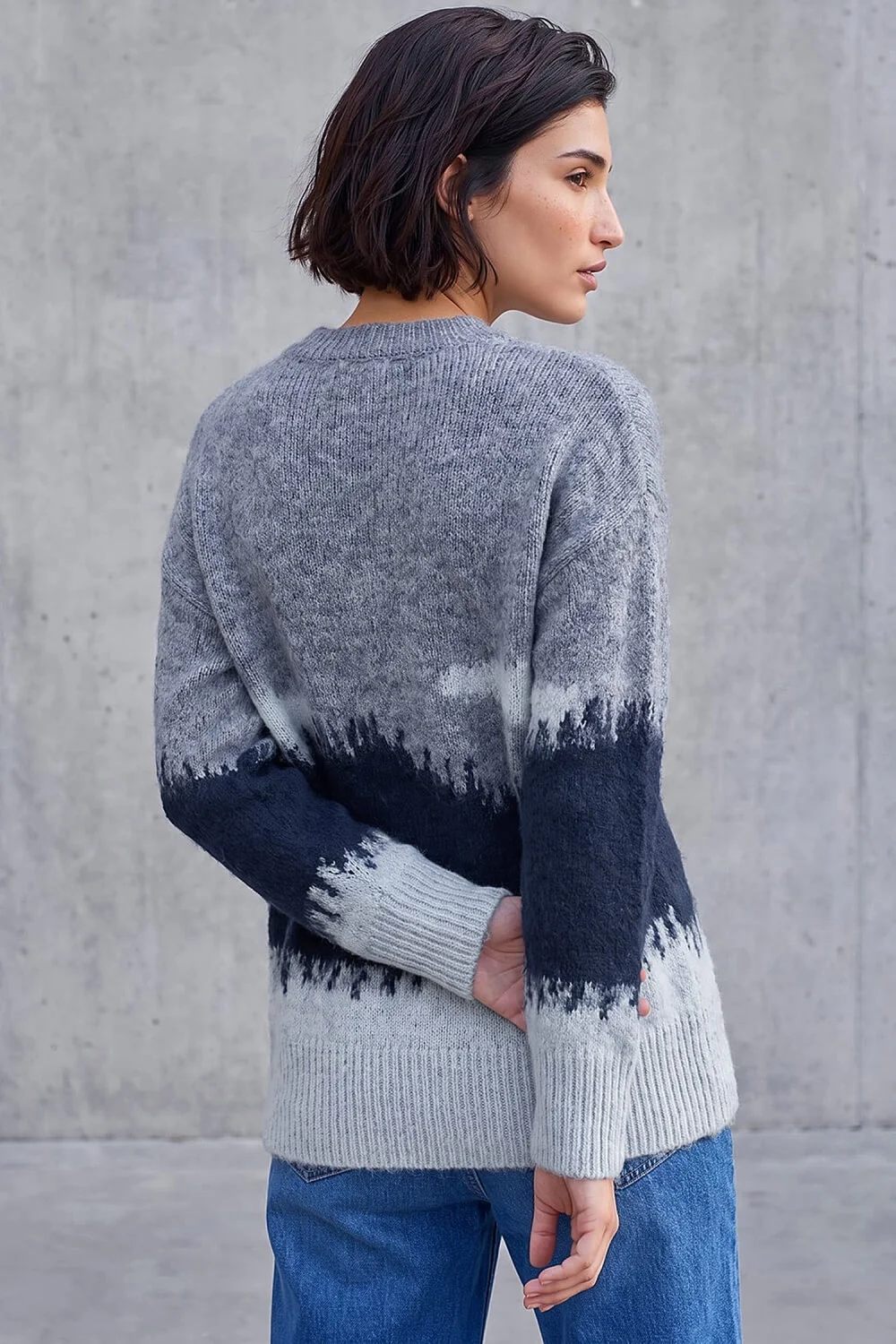 Roman Navy Petite Abstract Knit Jumper - 18 Image 2
