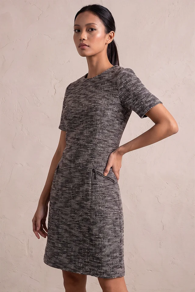 Roman Chocolate Petite Boucle Dress