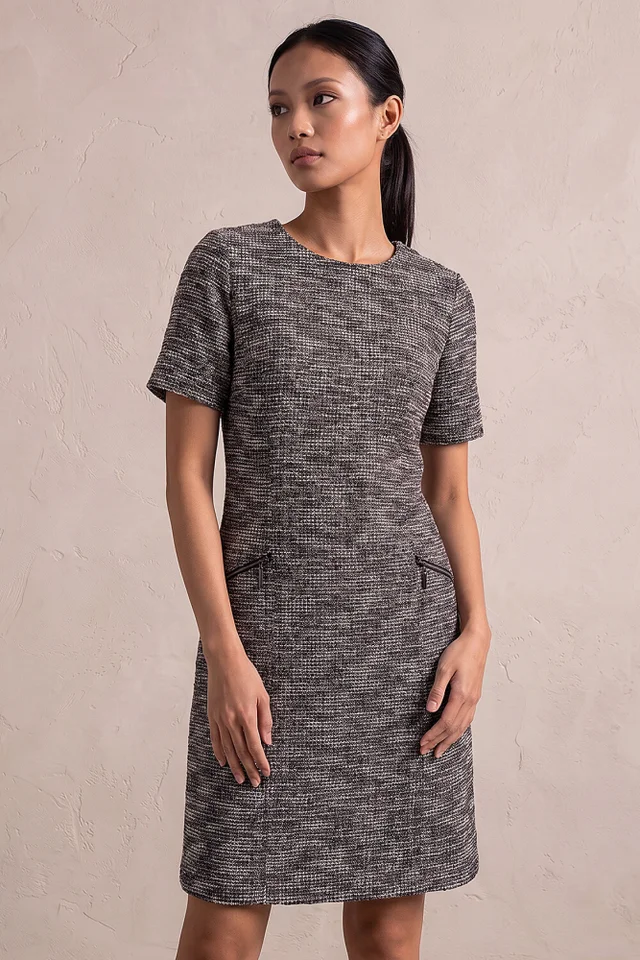 Roman Chocolate Petite Boucle Dress