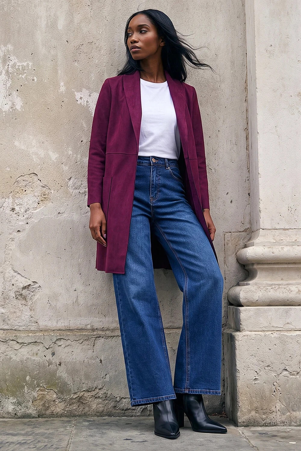 Roman Wine Petite Faux Suede Pocket Jacket - 18 Image 1