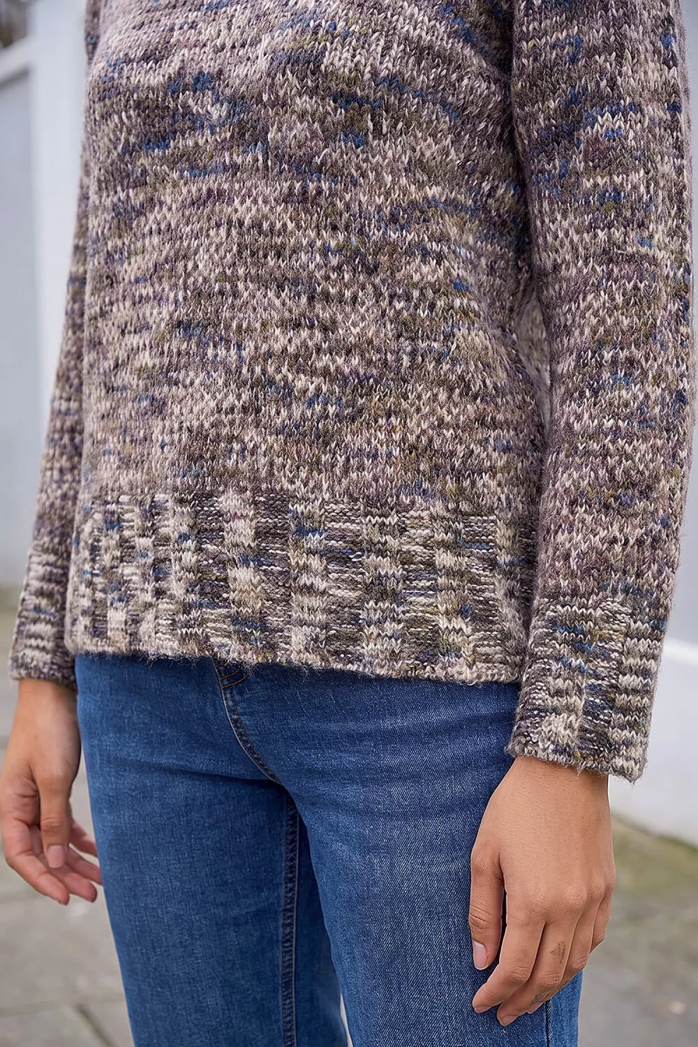Roman Taupe Petite Contrast Knitted Jumper - 16 Image 4