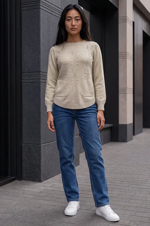 Roman Stone Petite Cable Knit Pocket Jumper - 18 Image 2