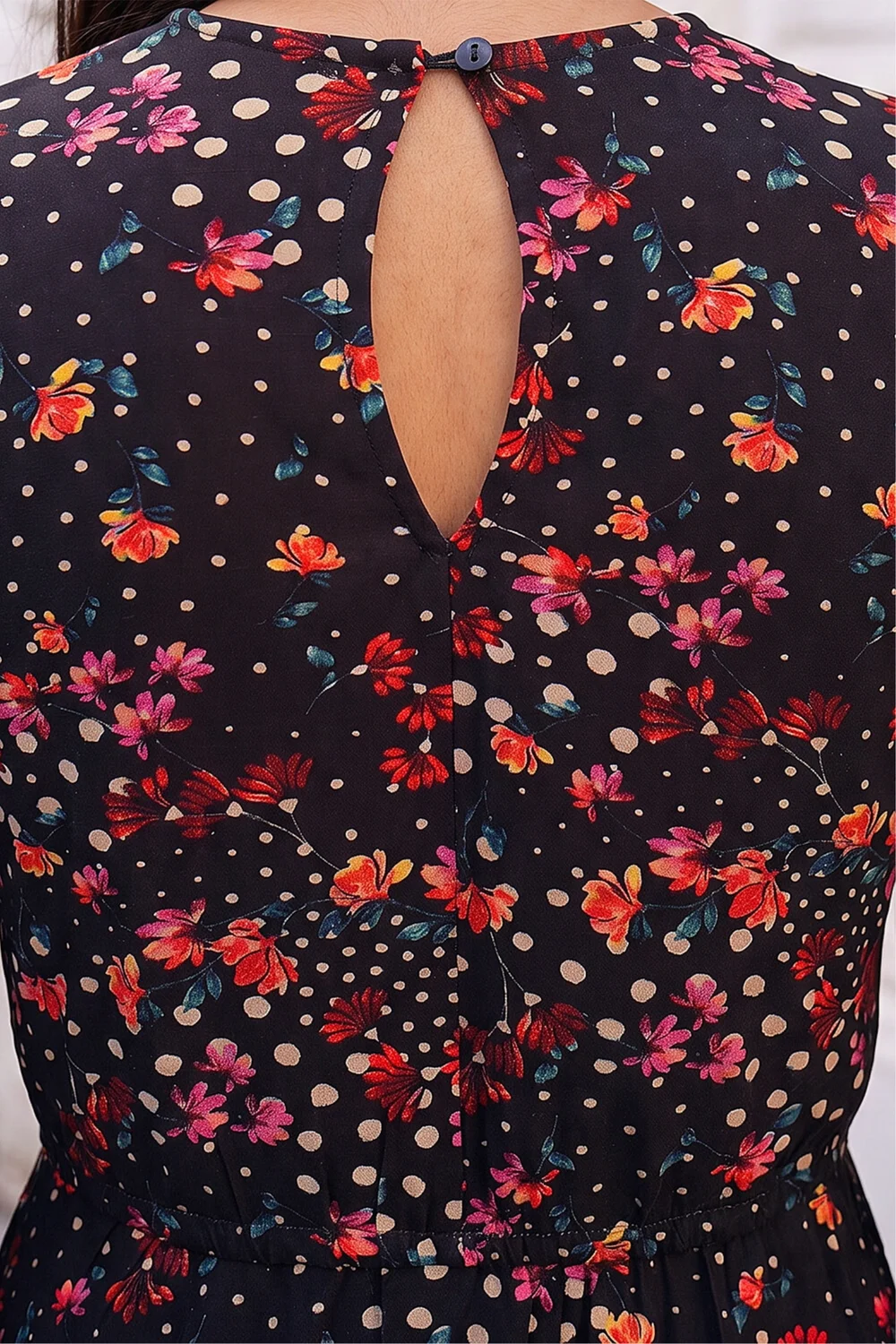Roman Black Petite Floral Print Midi Dress - 16 Image 4