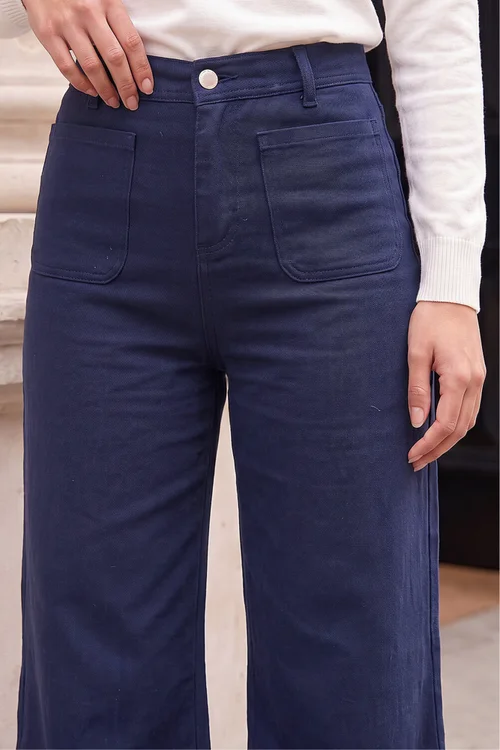 Roman Navy Petite Front Pocket Jean - 14 Image 4