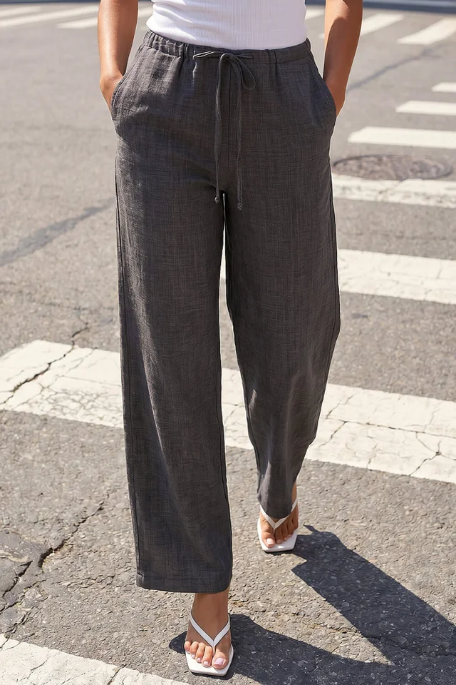 Roman Dark Grey Petite Pull On Woven Trouser