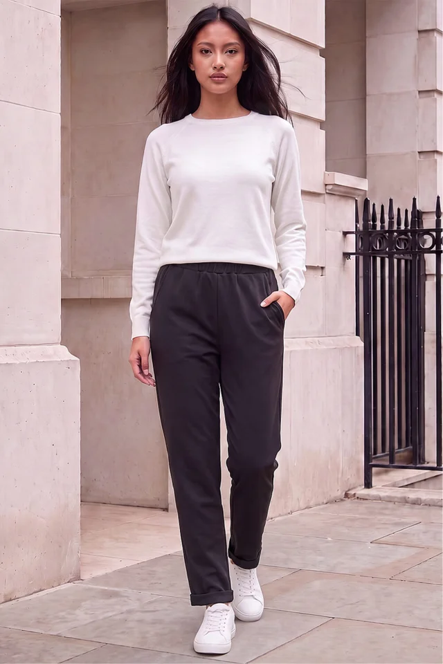 Roman Black Petite Ponte Trouser