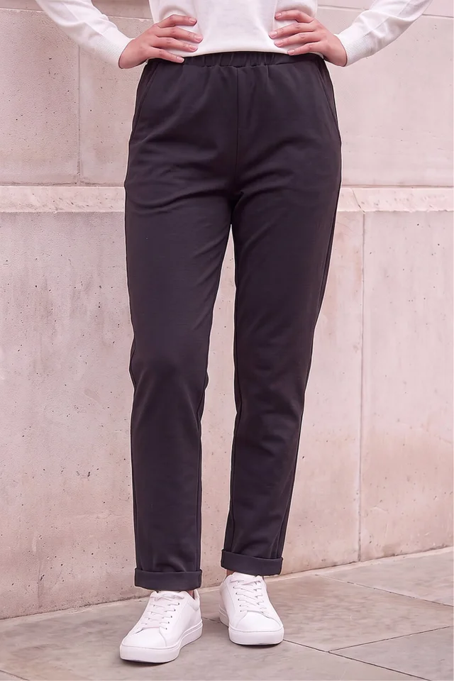 Roman Black Petite Ponte Trouser