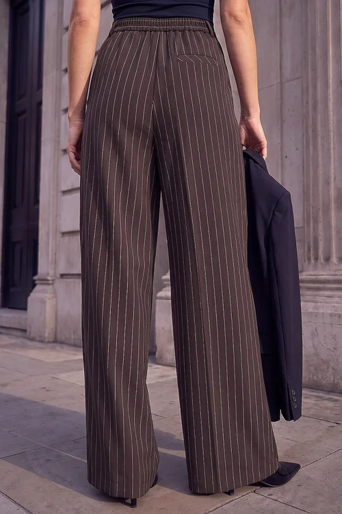 Roman Chocolate Pinstripe Trouser - 16 Image 3