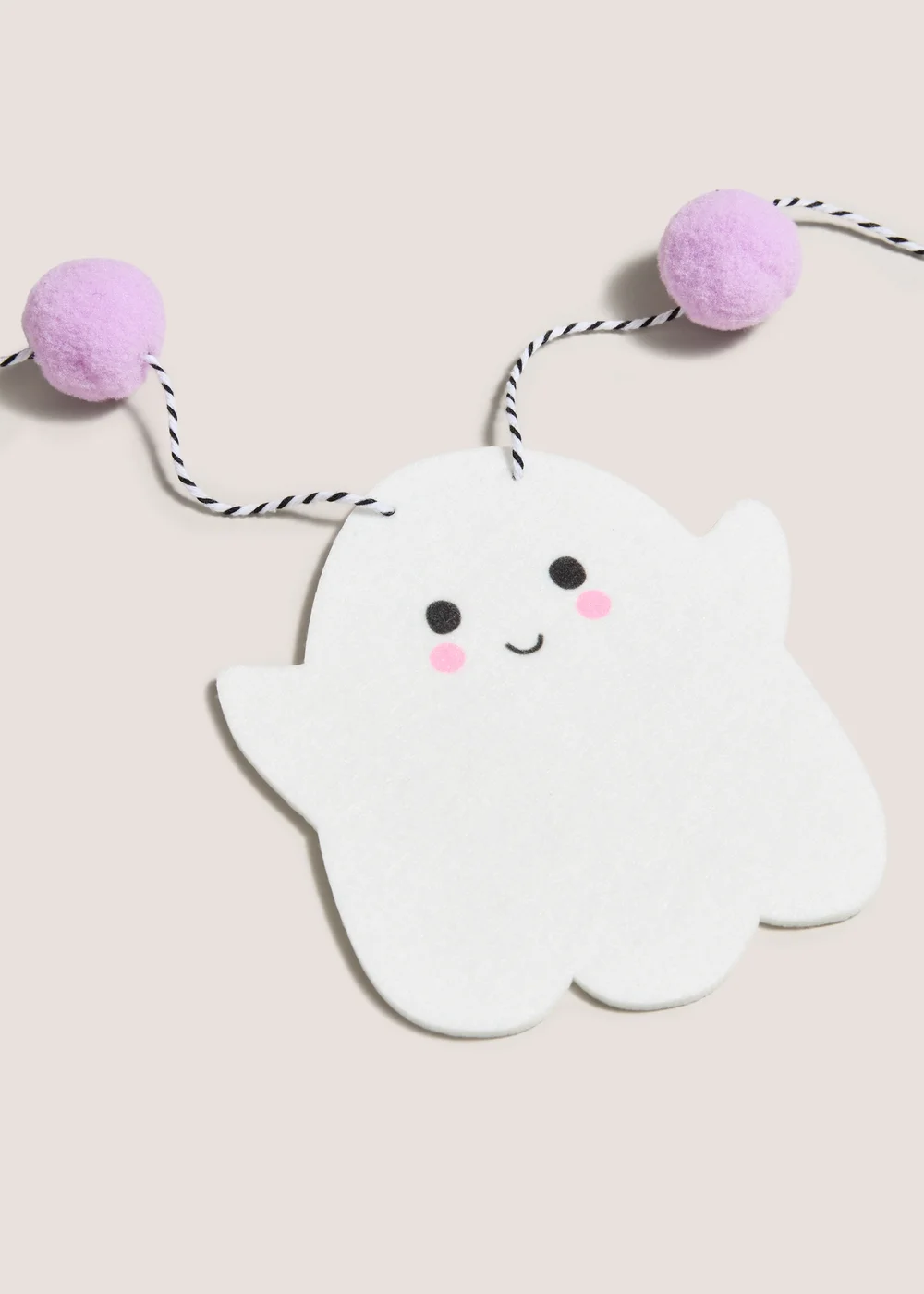 White Pom Pom Ghost Bunting Image 2