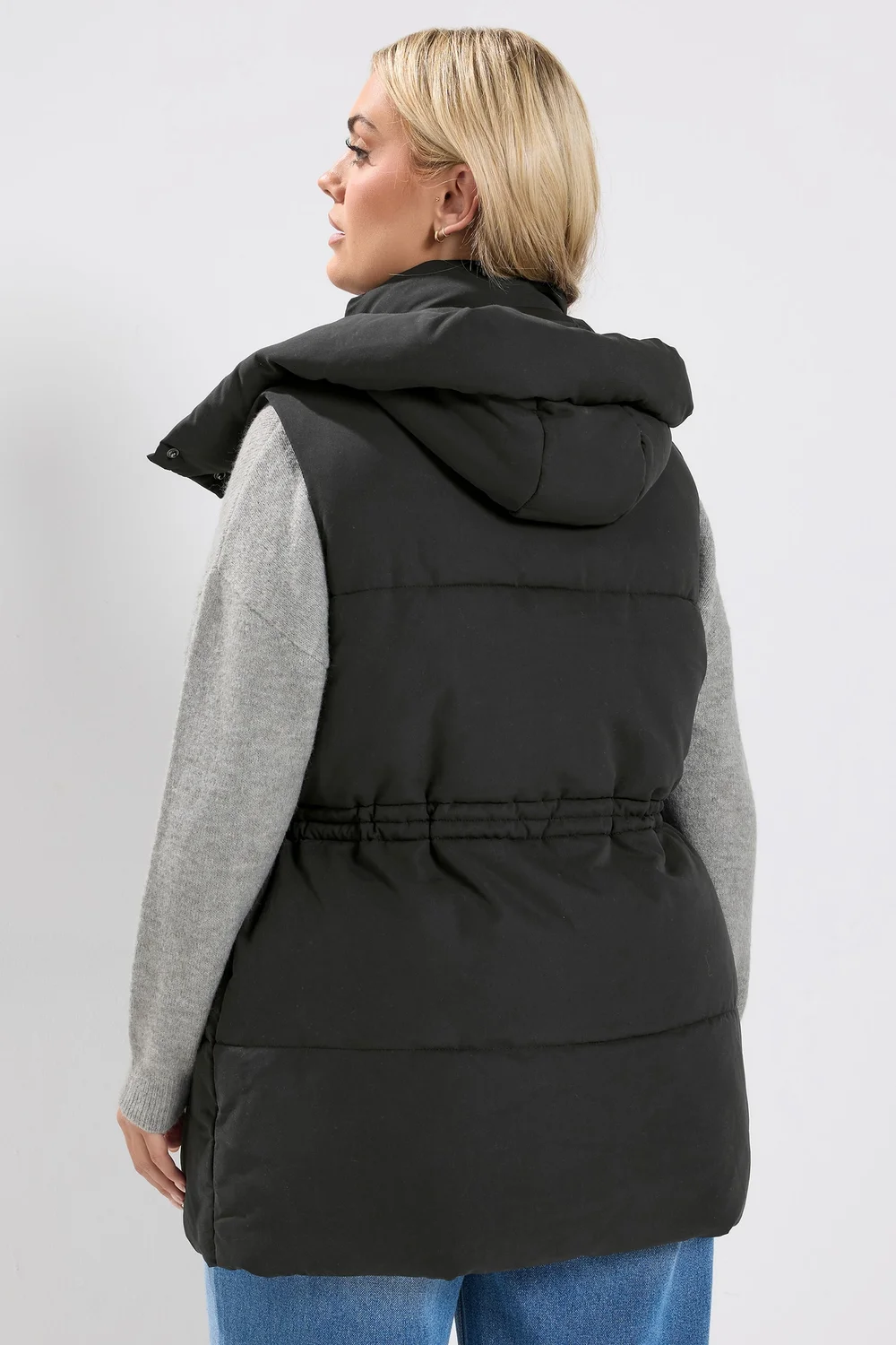 Yours Curve Black Short Padded Gilet - 20 Image 3