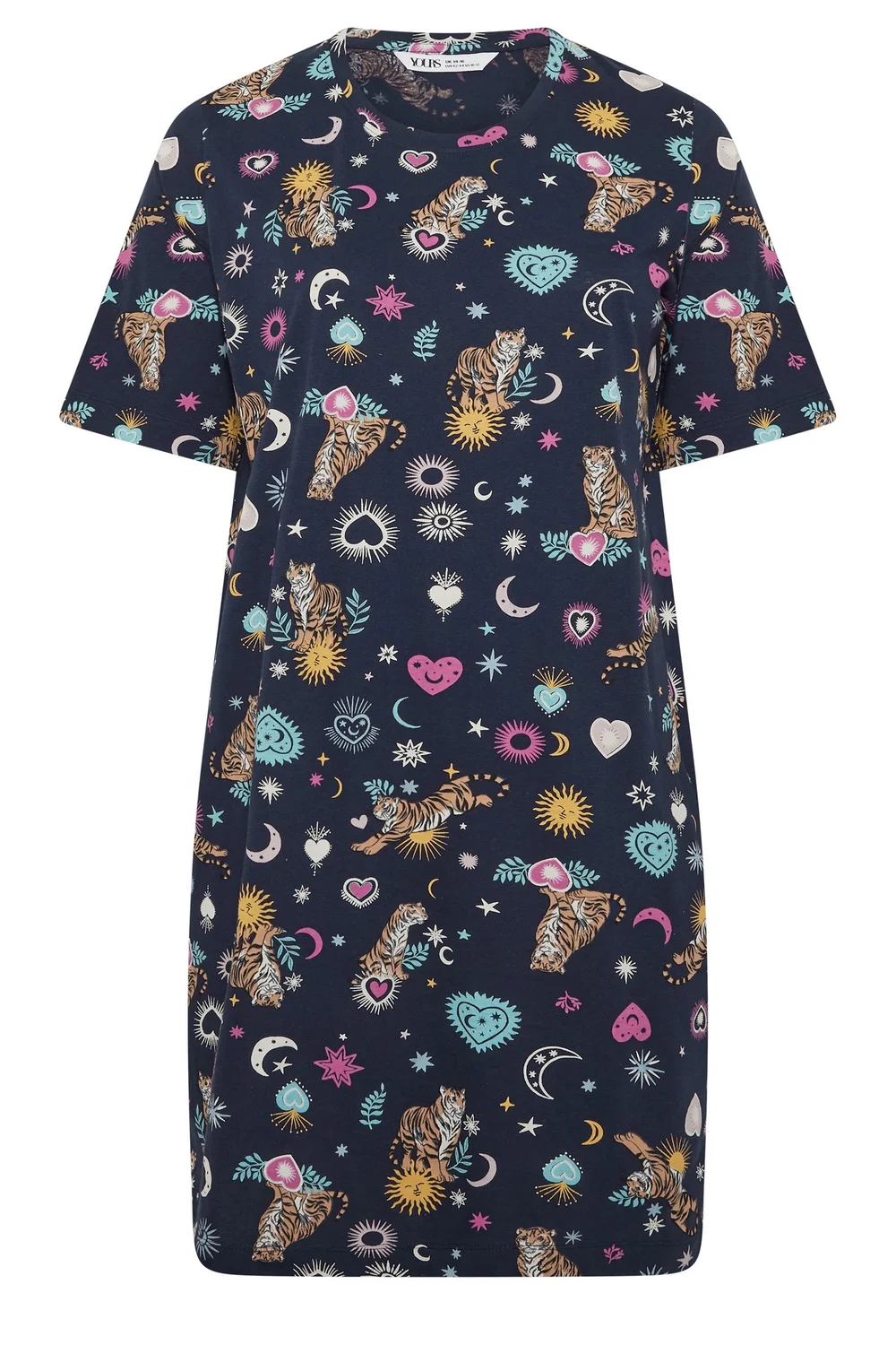 Yours Curve Navy Blue Celestial Nightdress - 14-16 Image 5