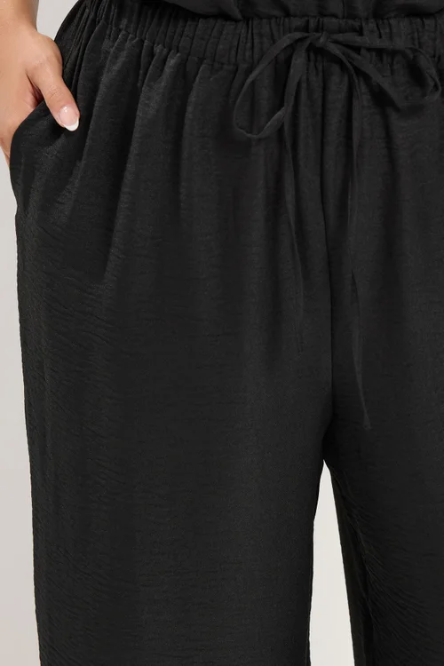 Yours Curve Black Textured Wide Leg Trousers - 16 Image 5