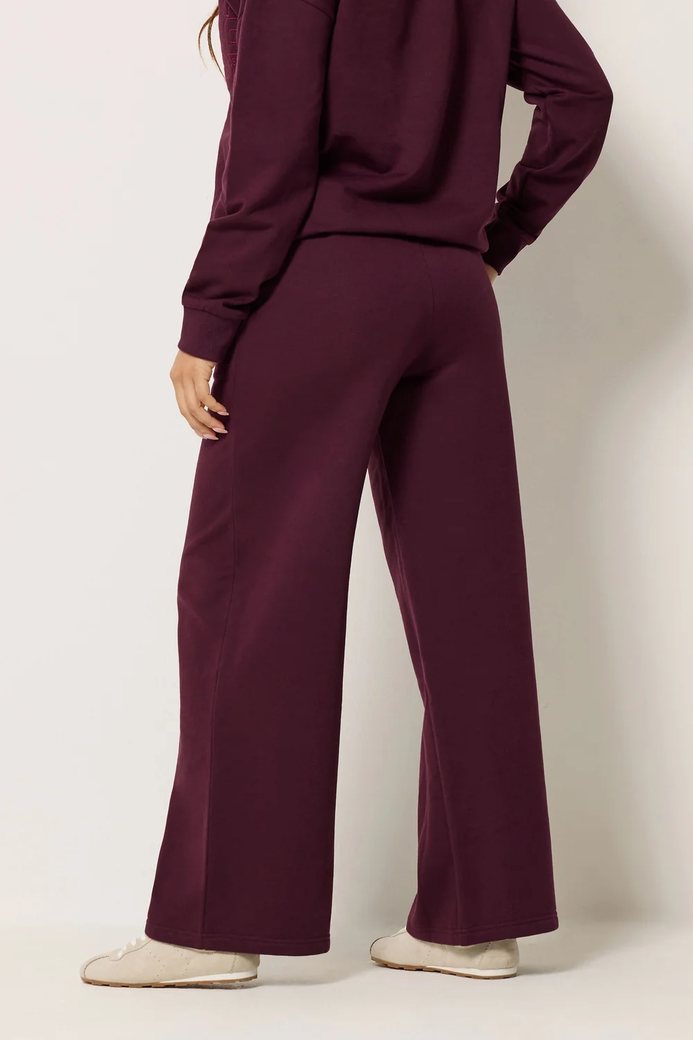 PixieGirl Petite Dark Red Embroidered '22' Slogan Wide Leg Joggers - 12/L27 Image 4