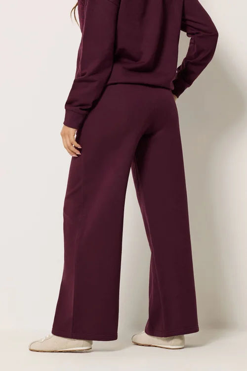 PixieGirl Petite Dark Red Embroidered '22' Slogan Wide Leg Joggers - 12/L27 Image 4