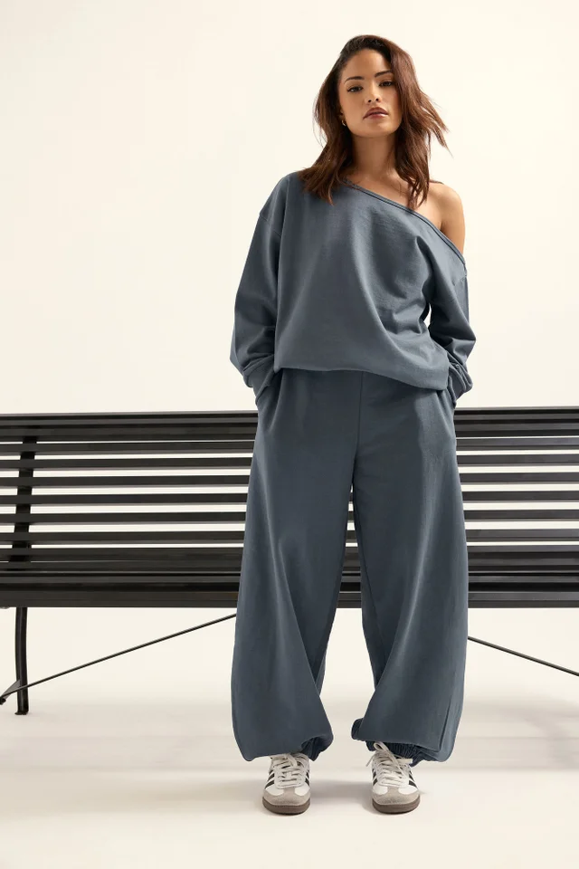 PixieGirl Petite Dark Blue Brushed Balloon Joggers