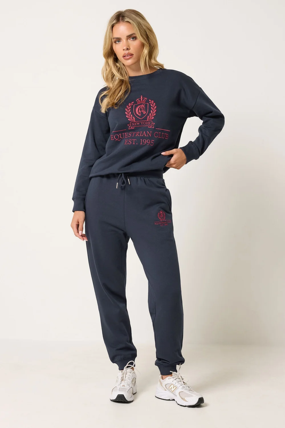 PixieGirl Petite Navy Blue Embroidered Cuffed Joggers - 18/l27 Image 2