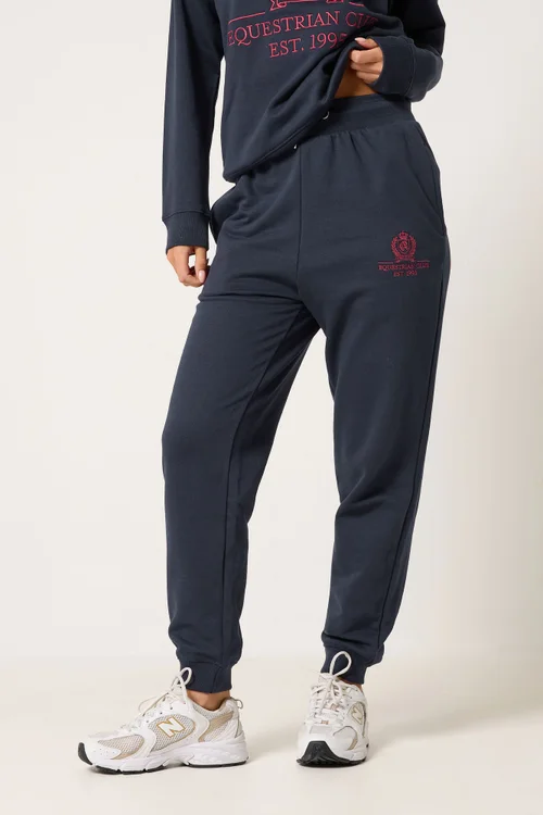 PixieGirl Petite Navy Blue Embroidered Cuffed Joggers - 18/l27 Image 3