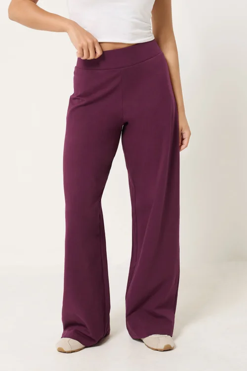 PixieGirl Petite Burgundy Red Wide Leg Yoga Pants - 16/L27 Image 2
