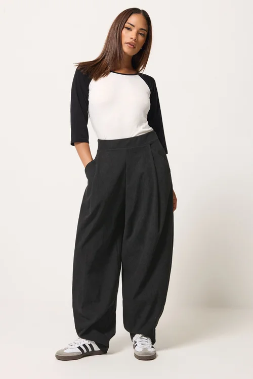 PixieGirl Petite Black Barrel Trousers - 12 Image 1
