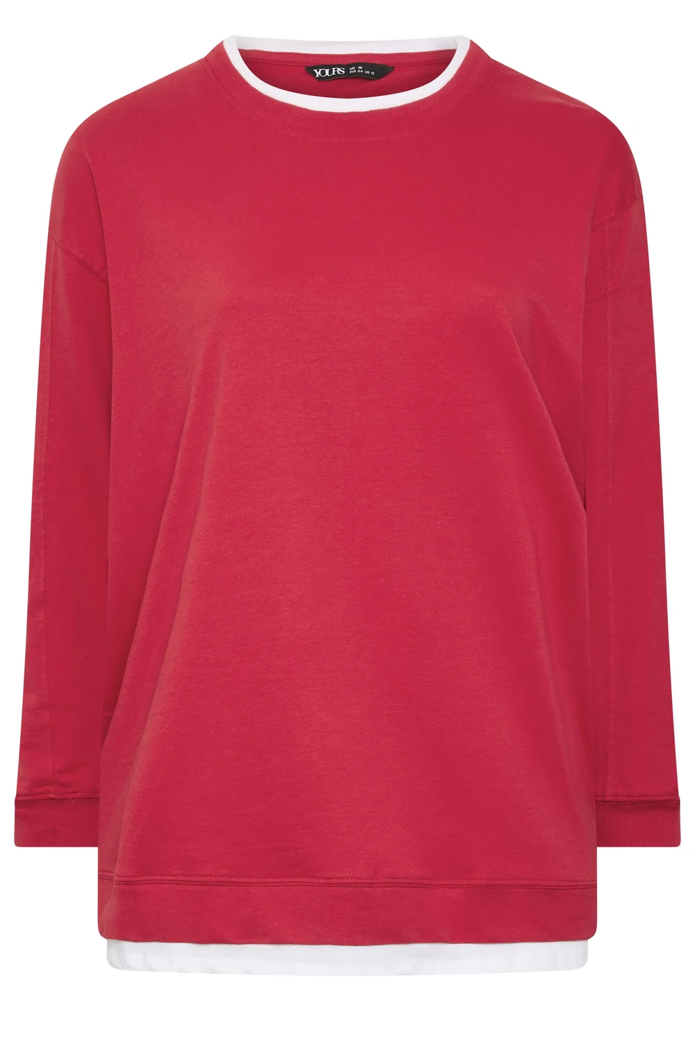 Yours Curve Red 2-In-1 Sweatshirt - 14 Image 2
