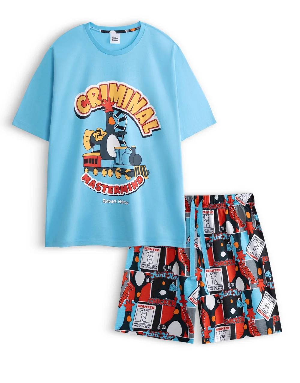 Vanilla Underground Wallace & Gromit Feathers McGraw Short Sleeve Short Leg Pyjama Set - M Image 1