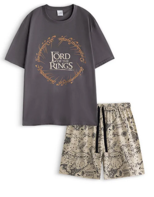 Vanilla Underground Lord Of The Rings Logo Short Sleeve Short Leg Pyjama Set - S Image 1