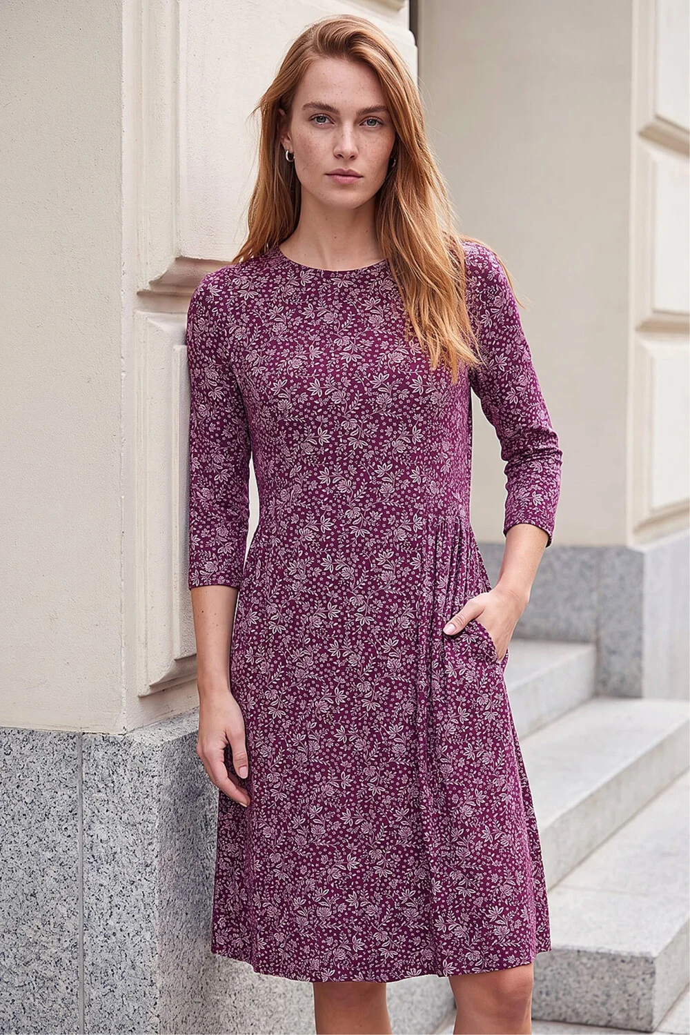 Roman Wine Side Detail Short Dress - 20 Image 3