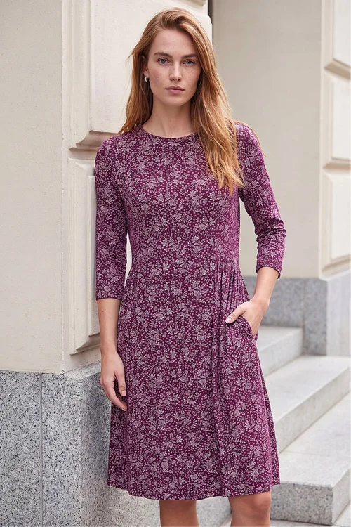 Roman Wine Side Detail Short Dress - 20 Image 3