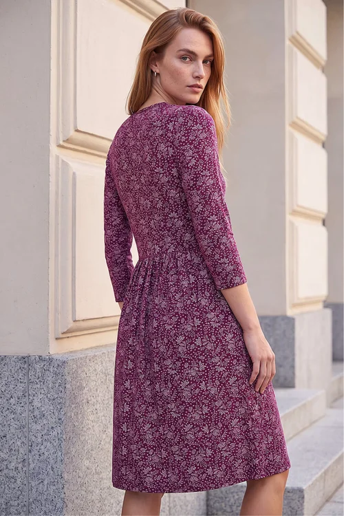 Roman Wine Side Detail Short Dress - 20 Image 4