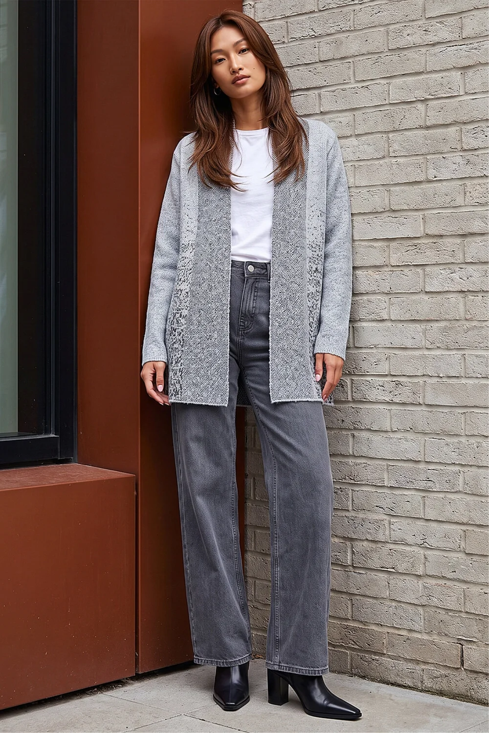Roman Grey Shimmer Long Cardigan - 10 Image 1