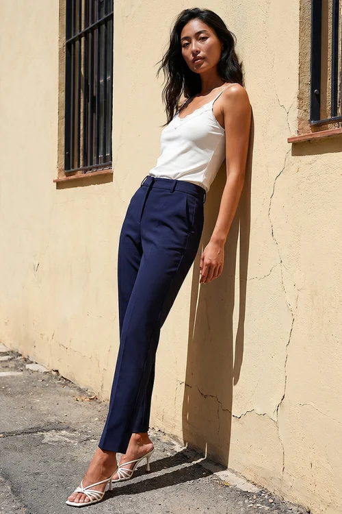 Roman Navy Short Slim Leg Trouser - 16 Image 1