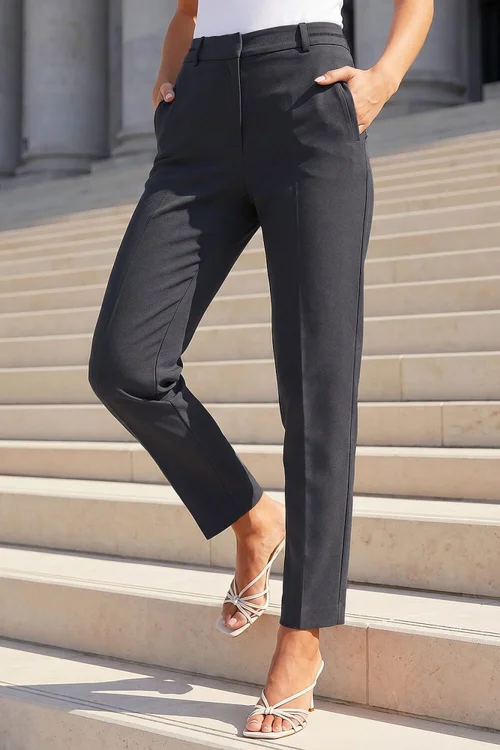 Roman Charcoal Short Straight Leg Stretch Trouser - 10 Image 2