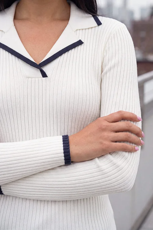 Roman Ivory Tipping Rib Henley - 20 Image 4