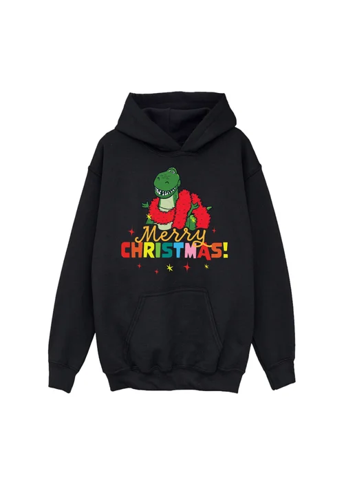 Ada & Ted Disney Toy Story Christmas Rex Boys Black Graphic Hoodie (3-13 Years) - 9-11 Yrs Image 1
