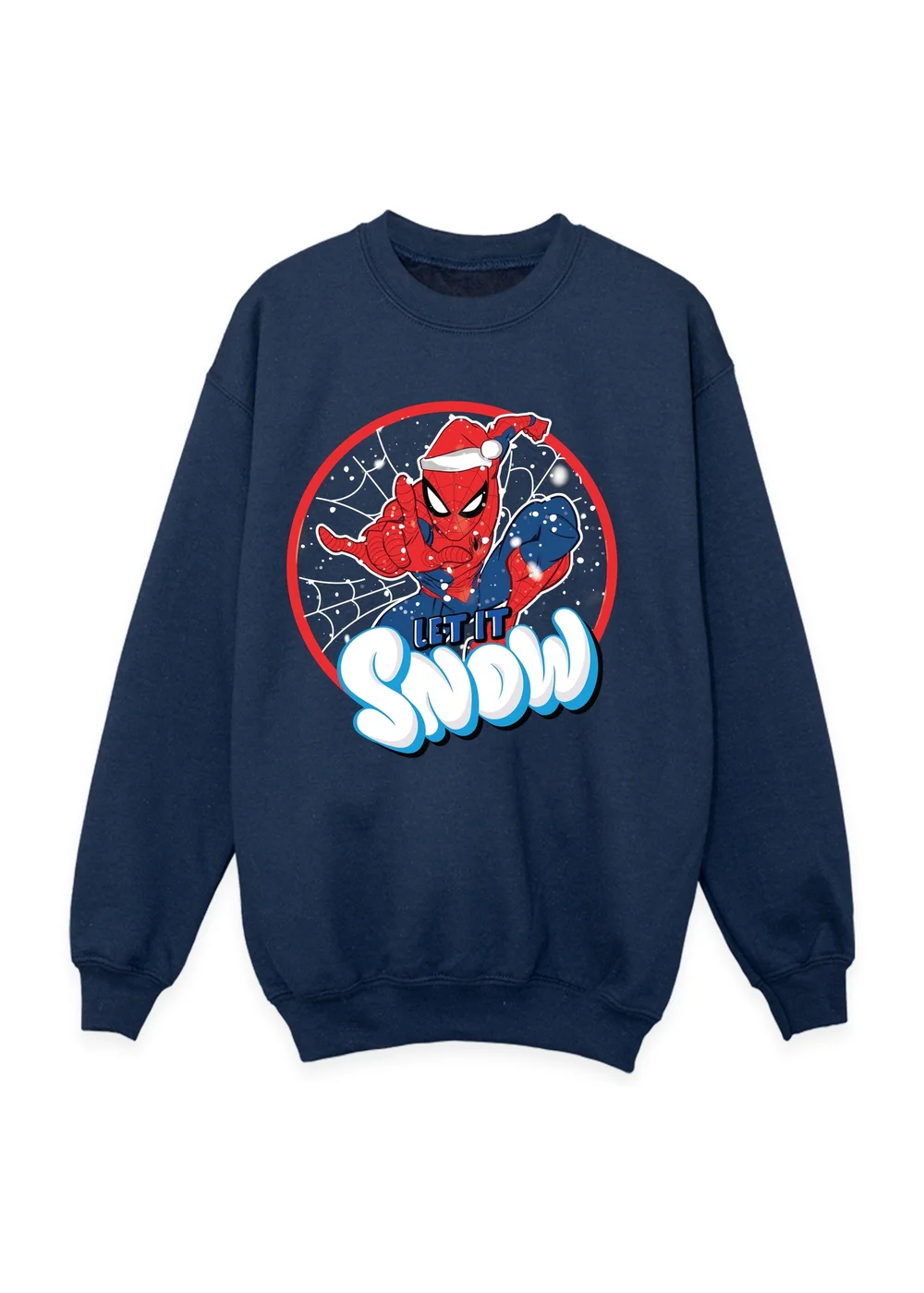Ada & Ted Marvel Spider-Man Snow Christmas Boys Navy Blue Graphic Sweatshirt (3-13 Years) - 12-13 yrs Image 1