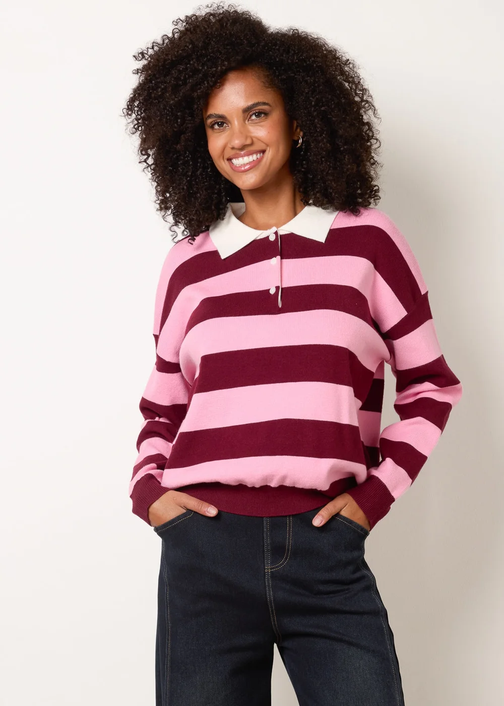 Blue Vanilla Red Striped Long Sleeve Jumper - M/L Image 1