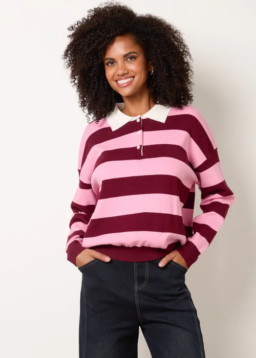 Blue Vanilla Red Striped Long Sleeve Jumper - M/L Image 1