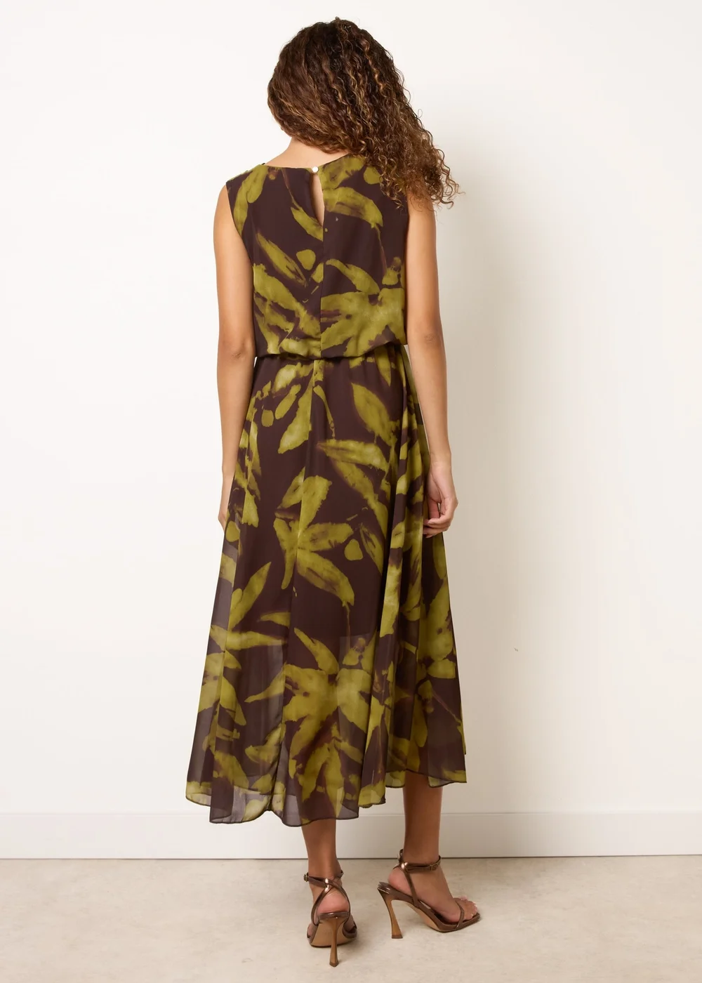 Blue Vanilla Brown Sleeveless Cowl Neck Dress - L Image 4