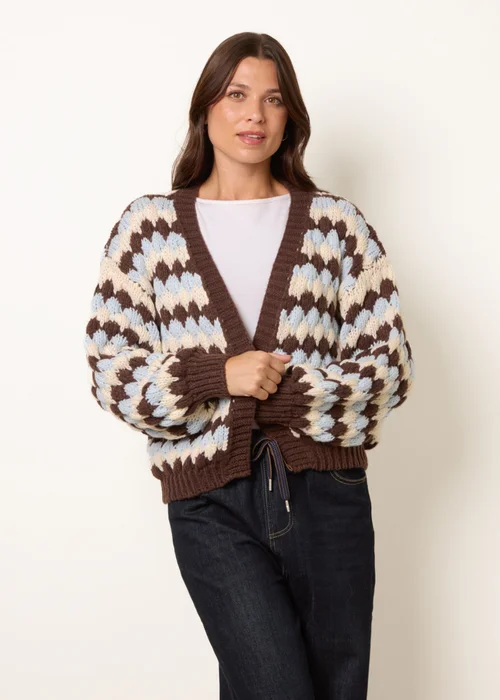 Blue Vanilla Multi Multicoloured Striped Cardigan - S/M Image 1