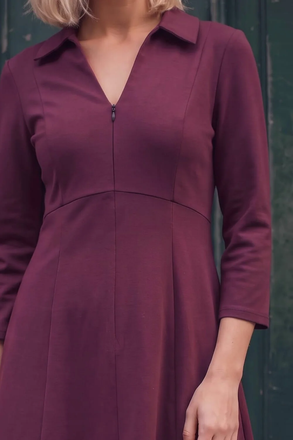 Roman Wine Petite Zip Front Dress - 12 Image 4