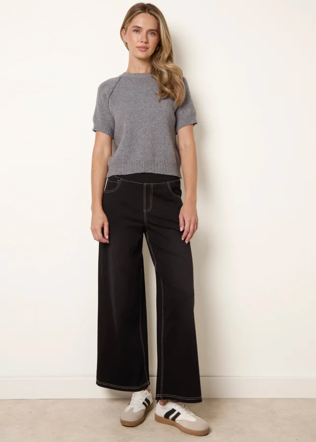 Blue Vanilla Black Multi Stretch Deep Waistband Trousers
