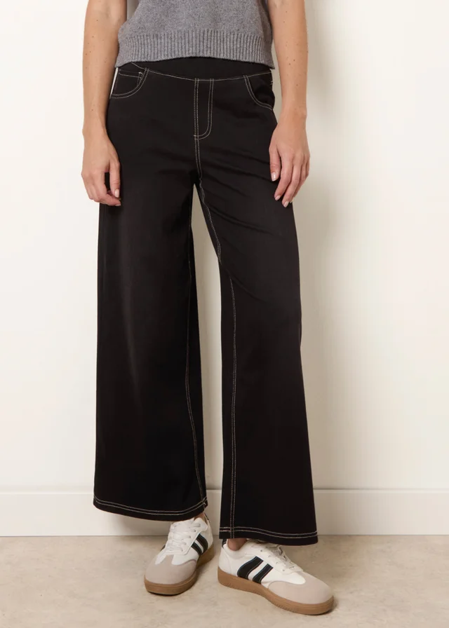 Blue Vanilla Black Multi Stretch Deep Waistband Trousers